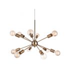 Alfa Ceiling Pendant 12 Light Fitting, Antique Brass, E27