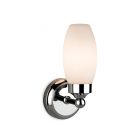 Reef Single Modern Bathroom Wall Light, Chrome and Glass, E14