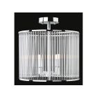 Rialto Semi Flush Round Ceiling Fitting, Chrome with Clear Glass Rods, 4x 28w G9