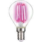 LightMe LED Pink Coloured Filament Golf Ball 4W SES E14