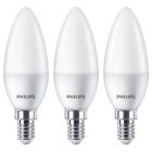 3 Pack of Philips 5.5W = 40W SES E14 LED Opal Candle Warm White 2700K