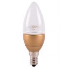BELL 05699 - LED 7W (40W) SES E14 Clear Candle with Gold Base, Warm White Non-Dimmable