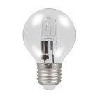 Crompton 18W (24W) ES E27 Golf Ball 45mm Round Clear Halogen, 2700K Dimmable
