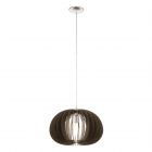 Eglo 94638 COSSANO Satin Nickel / Brown Wood Single Pendant Light, E27
