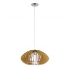 Eglo 95257 Cossano 1 Light Single Pendant, Maple Wood, E27