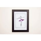Framed Crystal Wall Art - Play Ballerina, Black Frame, Pink Crystal 40x30x3.2cm