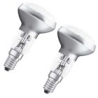 2x Osram 20W = 25W SES E14 230V Eco Halogen Energy Saver R50 Reflector Spot