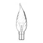 Luxram 25W SBC/B15 Twisted Clear Candelux Bent Tip Flared Candle