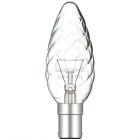 Luxram 60W 240V SBC B15 Twisted Clear 35mm Candle
