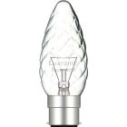 Luxram 25W 240V BC B22 C35 Twisted Clear Candle