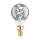 4W LED Golf Ball with Spiral Filament and Smoked Glass, 4W SES/E14 Dimmable