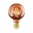LED Spiral Filament Copper 60mm Globe 4W ES/E27 Warm White Dimmable