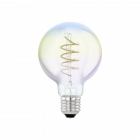 80mm Globe Iridescent Glass Decorative, LED 4W ES/E27 Warm White (dimmable)