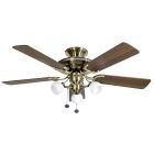 Fantasia 115489 Mayfair Combi Antique Brass / Dark Oak with Florence Light