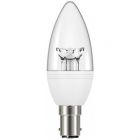 DOM109 - 3.4W 240V SBC B15 38mm Clear Candle, Cool White 5000K