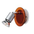 Firstlight 5497OR Raptor Wall Light Steel with Orange Glass