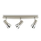 Firstlight Lynx 50 3-Light Modern Spot Bar with Adjustable Heads - Brushed Steel Finish