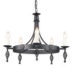Elstead BY5 BLACK Belfry 5lt Chandelier Black