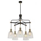 Elstead DOUILLE5 BPB Douille Black / Polished Brass 5 Light Chandelier Light (glass not included)