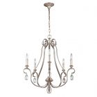 Feiss FE/DEWITT5 DeWitt Sunrise Silver 5 Light Chandelier Light