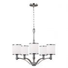 Feiss FE/PROSPECTPK5 Prospect Park Satin Nickel / Chrome 5 Light Chandelier Light