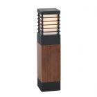 Norlys H/STADSW L E27 B Halmstad Large Wooden Bollard E27 Black