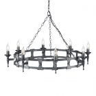 Elstead SAX8 BLK/SIL Saxon 8lt Chandelier Black/Silver