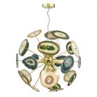 Dar Lighting ACH1355 Achates 9 Light Pendant Gold/Agate