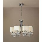 Mantra M0780/CS Akira Pendant 8 Light E14, Polished Chrome With Cream Shades