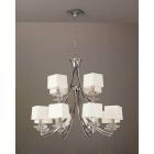 Mantra M0792/CS Akira Pendant 2 Tier 12 Light E14, Polished Chrome With Cream Shades