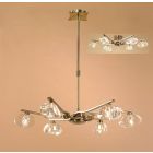 Mantra M0412AB Alfa Telescopic Pendant Semi Flush Convertible 6 Light G9, Antique Brass
