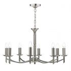 Dar Lighting AMB0846 Ambassador 8 Light Dual Mount Pendant Satin Chrome
