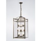 Diyas IL31115 Aston Antique Brass/Glass 12 Light Pendant Light