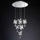 Diyas IL31145 Aviva Polished Chrome/Crystal 10 Light Round Pendant Light 4000K LED