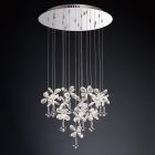 Diyas IL31146 Aviva Polished Chrome/Crystal 16 Light Round Pendant Light 4000K LED