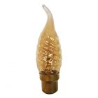 40W 240V BC B22 Bayonet Gold Twisted Flame Bent Tip Candle