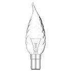 Luxram 60W 240V SBC B15d Twisted Candelux Bent Tip Flared Candle