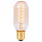 BELL 60W Tubular Vintage Lantern Lamp with Twisted Filament - ES/E27, Amber 108x45mm Dimmable