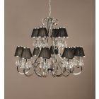 Interiors 1900 UL1PNSHB-UL1P12N New Classics Oksana Nickel 12Lt Pendant & Black Shades