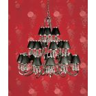 Interiors 1900 UL1PNSHB-UL1P21N New Classics Oksana Nickel 21Lt Pendant & Black Shades