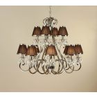 Interiors 1900 UL1PNSHC-UL1P12N New Classics Oksana Nickel 12Lt Pendant & Chocolate Shades