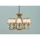 Interiors 1900 UL1PBSH-UL1P5B New Classics Oksana Antique Brass 5Lt Pendant & Beige Shades
