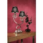 Interiors 1900 UL1TNSHB-UL1T2N New Classics Oksana Nickel Twin Table Lamp & Black Shades
