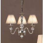 Interiors 1900 CA1SHN-LX124P3N New Classics Polina Nickel 3Lt Pendant & Beige Shades