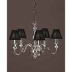 Interiors 1900 CA1BSHN-LX124P5N New Classics Polina Nickel 5Lt Pendant & Black Shades