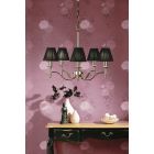 Interiors 1900 CA1BSHN-CA1P5N New Classics Stanford Nickel 5Lt Pendant & Black Shades