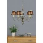 Interiors 1900 UL1PNSHC-CA20P5N New Classics Tilburg Nickel 5Lt Pendant & Chocolate Shades