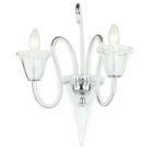 Impex Lighting CB301163/02/WB/CH Saskia 2 Light Clear Chrome Wall Light