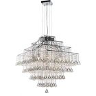 Impex Lighting CFH301171/10/CH Parma Square 10 Light Chrome Crystal Ceiling Pendant Light