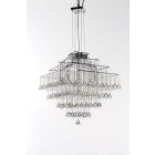 Impex Lighting CFH301171/12/CH Parma Square 12 Light Chrome Crystal Ceiling Pendant Light